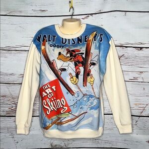 Disney NWT Size S Goofy - Art of Skiing Crewneck Graphic Sweatshirt Top